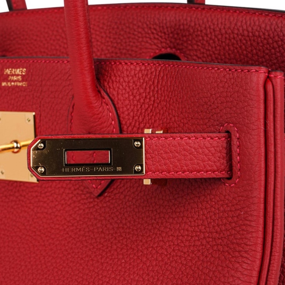 LIPSTICK RED HERMES BIRKIN 30 GOLD HARDWARE - Picture 8 of 8